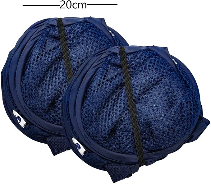 SUPNFOX 2Pack Mesh Collapsible Laundry Baskets, Pop up Laundry Hamper Bins,Folding Washing Basket with Handles for Clothes Tidy Storage-Navy - Image 2