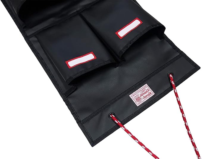 Rough Enough Locker Organizer, 4 Pockets Hanging for Gym Work Wall, Black | Water-Repellent, Heavy Duty Tarpaulin, 27 x 11 Inch, 2 Small + 2 Large Pockets, for Police, Officer, Teacher - Image 8