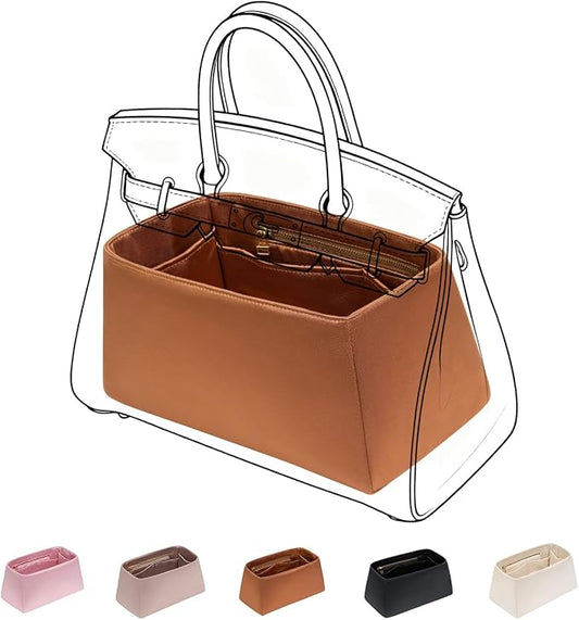 ZTUJO Silky Purse Organizer For Birkin, Luxury Purse Organizer Insert (Gold, BK25) by ZTUJO