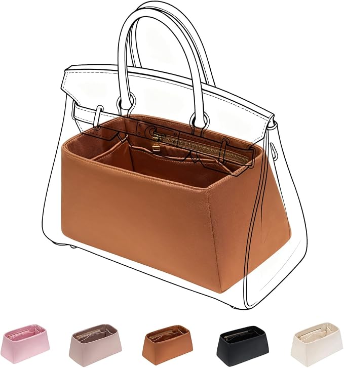 ZTUJO Silky Purse Organizer For Birkin, Luxury Purse Organizer Insert (Gold, BK30) by ZTUJO