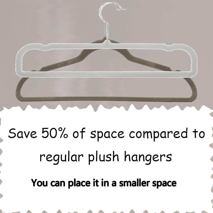 Grey Velvet Hangers Non-Slip 20 Pack Felt Hangers for Pants Trouser Hanger | 360° Swivel Silver Hook, Thin Space Saving Clothes Hanger for Jeans Slacks, Slim Perchas Terciopelo, Perchas para Pantalones - Image 3