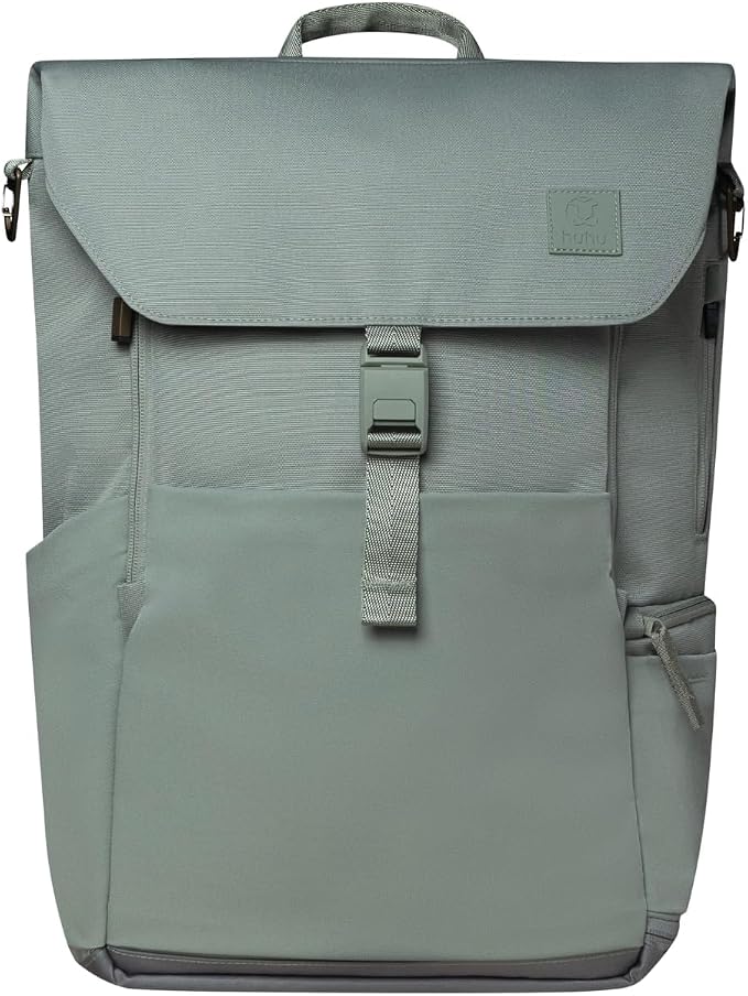 Huhu Diaper Bag Backpack – Large Baby Bag for Moms & Dads – Water-Resistant, Unisex Travel Kit for New Parents – Includes Changing Pad and 2 Organizer Pouches (Outdoorsy Sage) by Huhu