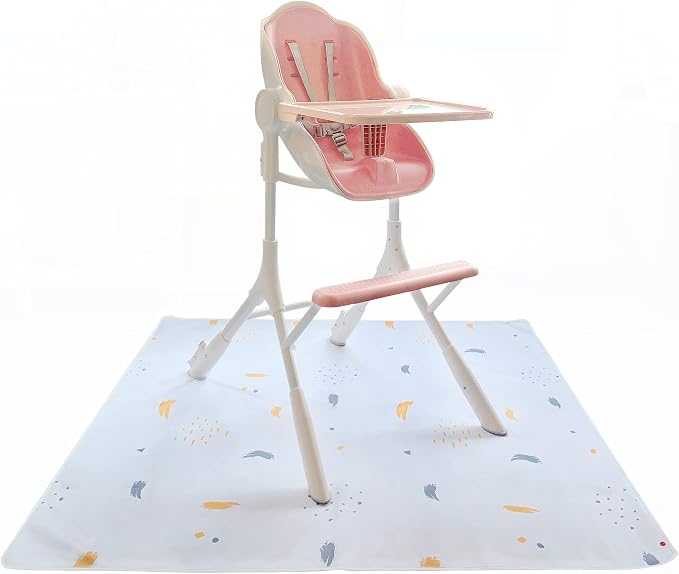 Oribel Splat Mat| 51''x51''| Baby Splat Mat for Under High Chair| Easy to Clean Mat| Non-Slip Play Mat| Stain & Water- Resistant| Machine Washable Spill Mat - Image 2