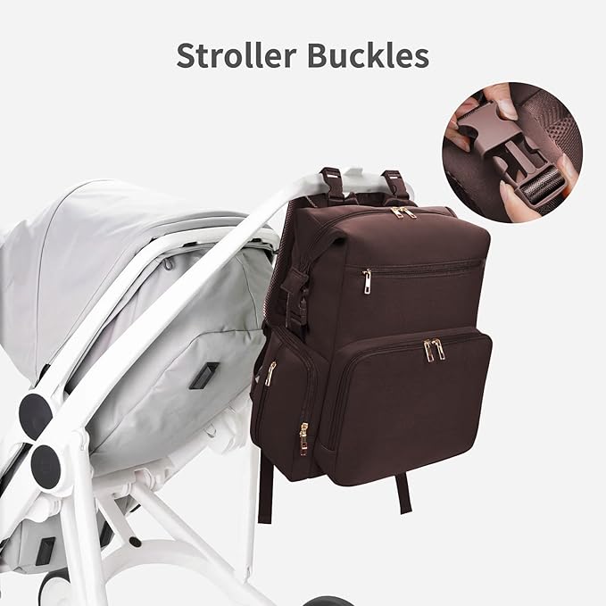 CEI-CEI Neoprene Diaper Bag Backpack Large Newborn Baby Maternity Bags Waterproof Travel Tote for Mom Dad with Insulated Pockets,Changing Pad - Image 6