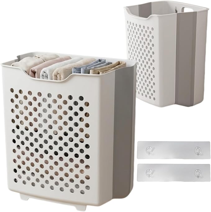 Wall Hanging Laundry Basket,Collapsible Hanging Laundry Hamper(Grey) | Wall Hanging Laundry Basket,Resin Shelf Basket Accessory,12“ x 7” x 15.1, for Suncast Select Outdoor Shed Models (Gray-S) by TMQZLN