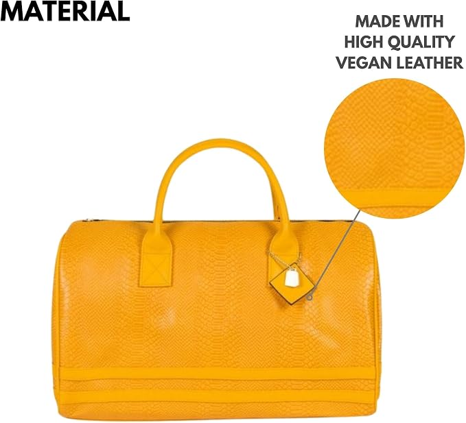 Tote&Carry Apollo 2 Duffle Bag for Travel Women & Men, TSA Approved Carry On Duffel Bag, Premium Vegan Leather w/Gold Hardware, Durable Weekender Luggage for Gym, Sports, Overnight & All-Purpose Use - Image 2