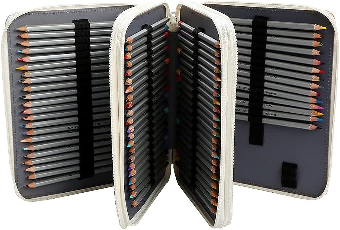 120 Slots Colored Pencil Case Organizer 3-Layer | Twill Oxford fabric Pencil Case Holder with Handle Strap Pencil Box Large for Colored Pencils Watercolor Pencils - Image 2