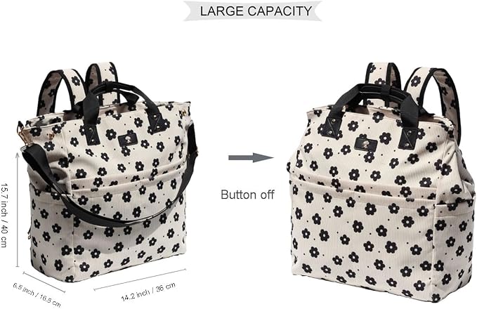 Diaper Tote Bag Totepack Backpack Crossbody Bag 3 in 1 for Women Laptop Backpack Multifunctional with Insulated Pockets - Image 2
