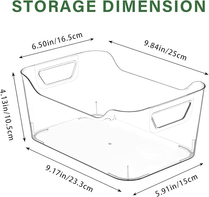 12 Pack Clear Plastic Storage Bins, Pantry Organizers and Storage, Clear Pantry Organizer Bins, Plastic Containers with Handle for Kitchen,Freezer,Cabinet,Closet,Bathroom Under Sink Storage - Image 4