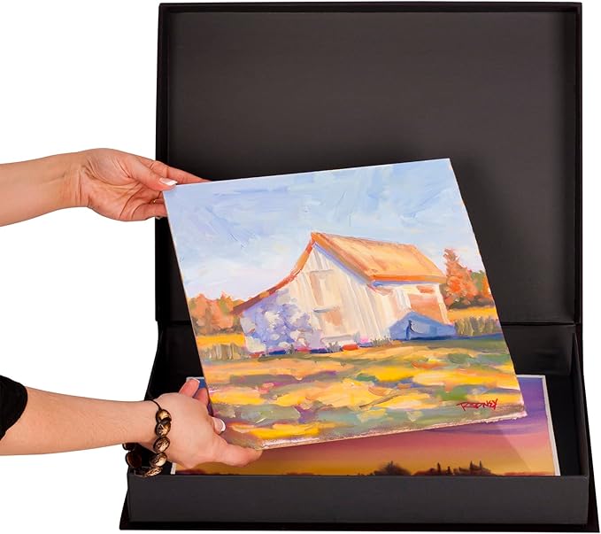 HG Art Concepts Eternity Archival Clamshell Photo Storage Box, Black - 24"x32" - For Storing Artwork, Photos & Documents, Deluxe Acid-Free, Sturdy & Lined With Archive-Quality Paper - Image 3