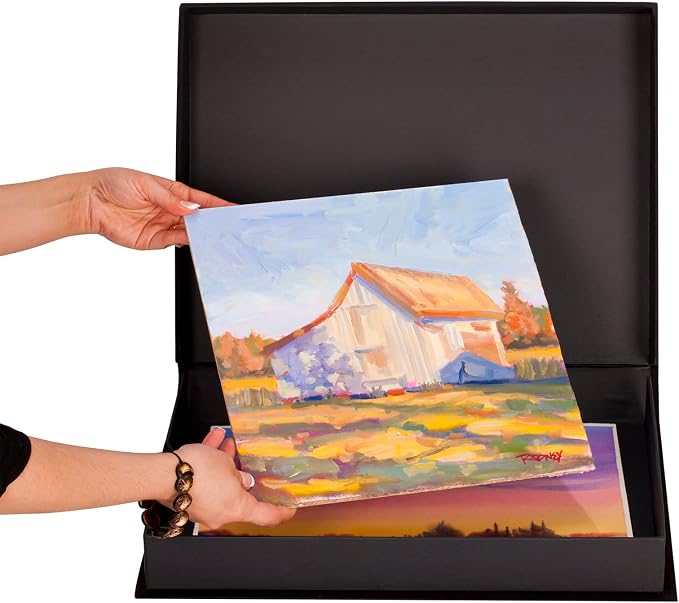 HG Art Concepts Eternity Archival Clamshell Photo Storage Box, Black - 8.5"x11" - For Storing Artwork, Photos & Documents, Deluxe Acid-Free, Sturdy & Lined With Archive-Quality Paper - Image 3