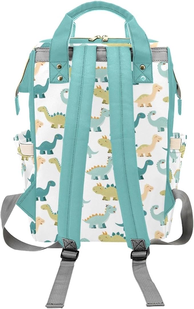 Custom Name Diaper Bag Backpack – Dinosaur with Star Personalized Baby Nappy Bag with Insulated Bottle Holders – Waterproof Large Capacity Travel Backpack Gift for Parents - Image 4