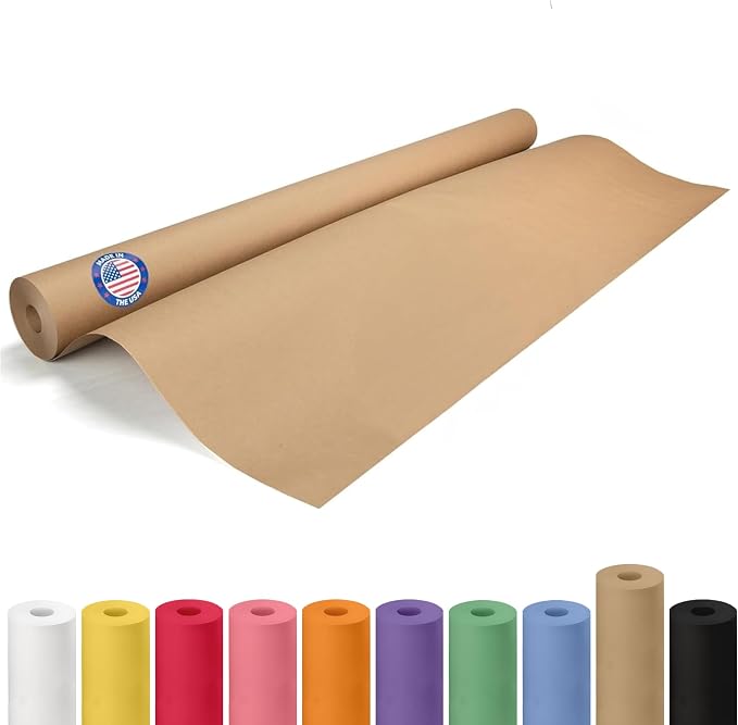 IDL Packaging Brown Paper Roll 36" x 1200" (100 feet) - USA-Made Thick Kraft Paper Roll 50lb Thickness for Packing, Moving, Shipping & Crafts/Arts - 100% Recycled Natural Craft Wrapping Material by IDLPackaging