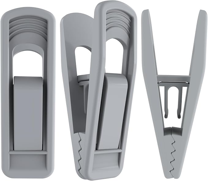 TOFIIGREM Hanger Clips for Velvet Hangers (Grey, 40 PCS), Non-Slip Plastic Clips Skirt Hanger Clips for Gray Flocking Hangers by TOFIIGREM