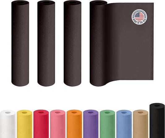 18" x 1200" (100 ft) Black Kraft Paper Roll, Pack of 4 - USA-Made Quality Craft Paper for Gift Wrapping, Kids' Arts & Crafts, School Projects - 100% Recycled, 50 lb Natural Material by IDL Packaging by IDLPackaging