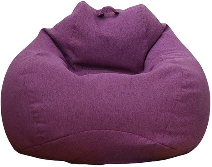 Stuffed Animal Storage Bean Bag Cover (No Filler) Extra Soft Beanbag Seat Chair Covers-Cotton Linen Memory Foam Beanbag Replacement Cover for Adults Children without Filling by ChenLee