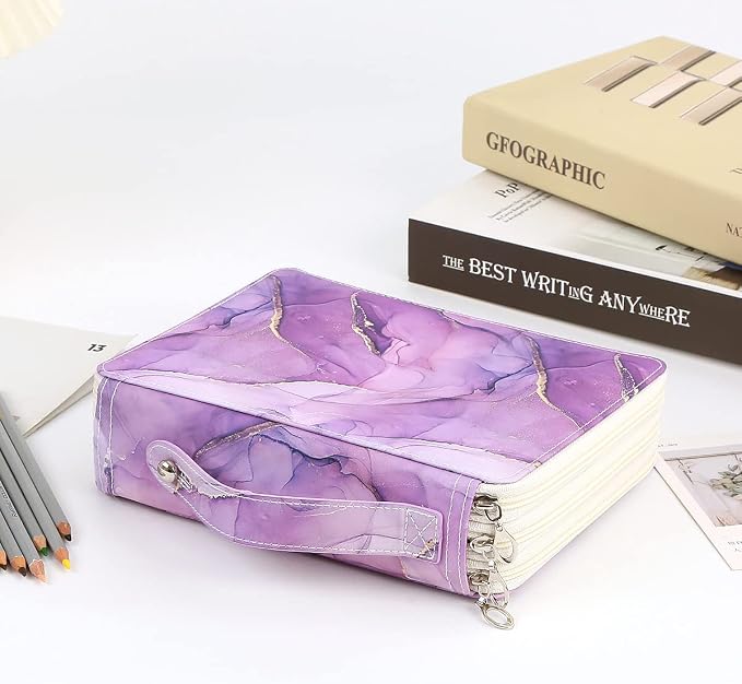 120 Slots Colored Pencil Case Organizer, 3 Layer Bag | Twill Oxford fabric, 127 elastic loops, detachable handle, for travel, home storage, drawing tools, creative gifts - Image 6