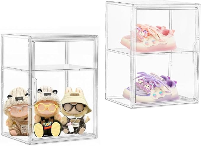 Attelite X-Large Acrylic Display Case Boot Shoe Storage Boxes 2 Pack | Clear Shoe Organizer,Acrylic Display Case 2 Tiers,Easy Assembly,Thickened Plastic,Stackable Design,Magnetic Door - Image 9