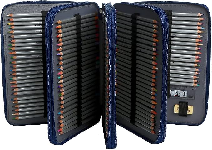 200 Slots Colored Pencil Case Organizer, 4 Layer Bag | Twill Oxford fabric,203 elastic loops,detachable handle,for travel, home storage,drawing tools,creative gifts - Image 2