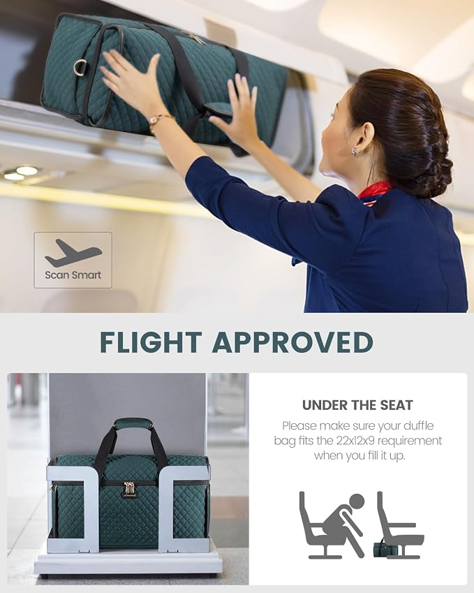 LOVEVOOK Travel Duffle Bag - Weekender & Overnight Bag with Toiletry & Wet Pocket, Carry-On Size, 3pc Set - Image 6