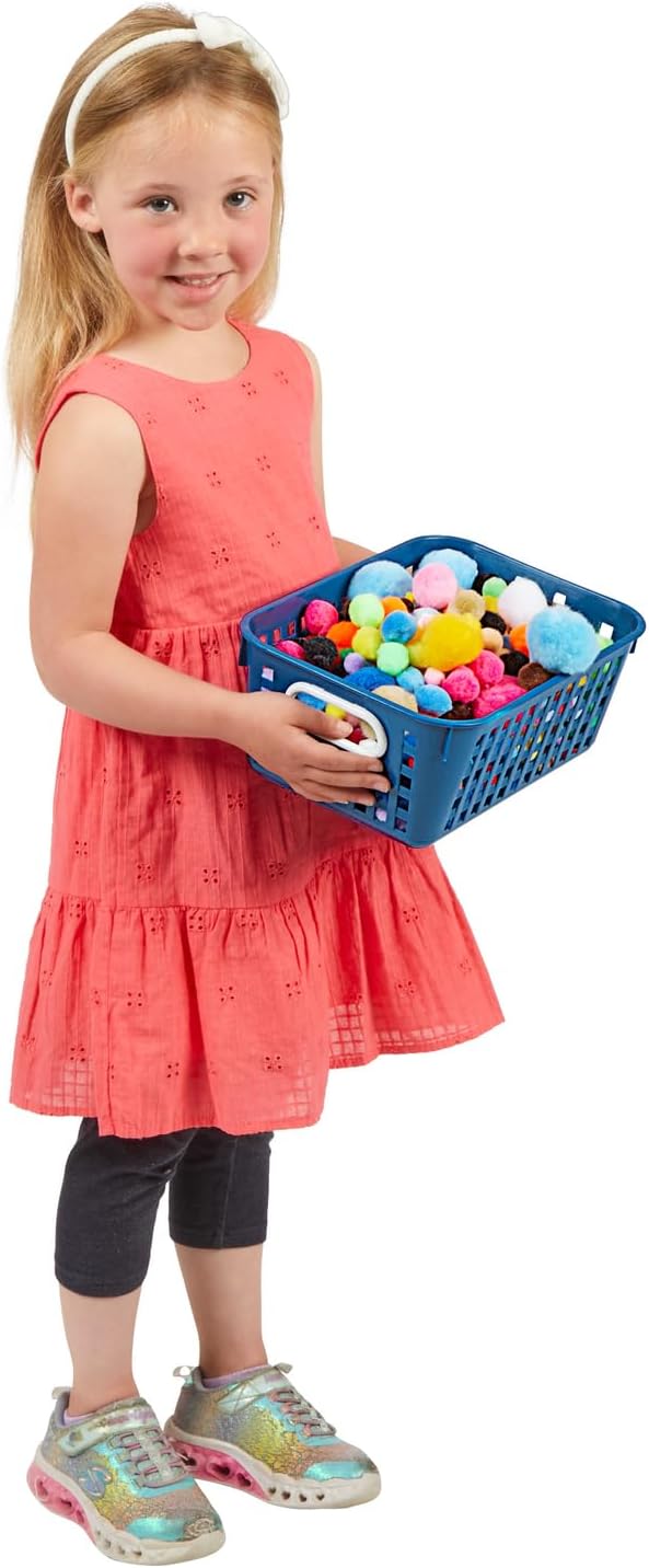Really Good Stuff Medium Plastic Book Baskets, 11" x 7.5" x 4.5", 6-Pack | Navy, Versatile Storage Solution for Classroom, Home & Office, Storage, Multi-Purpose - Image 5