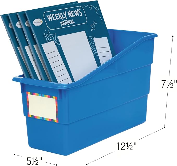 Really Good Stuff Durable Book & Binder Holders - 6 Pack – Blue - Image 3