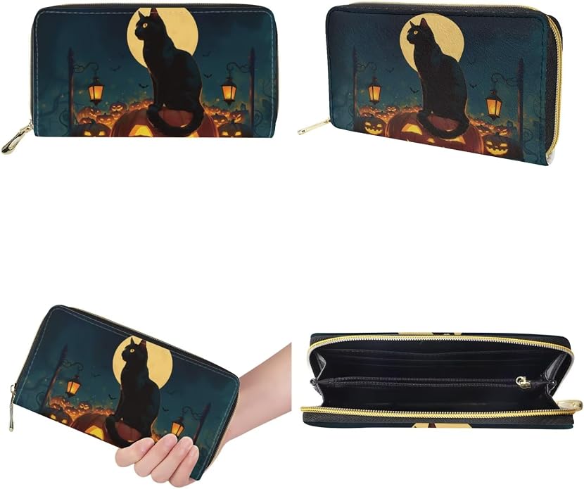 GIFTPUZZ Women Top Handle Bags Handbags with Zipper Leather Wallet Cash Card Phone Holder and Makeup Bag Set 3pcs - Image 7