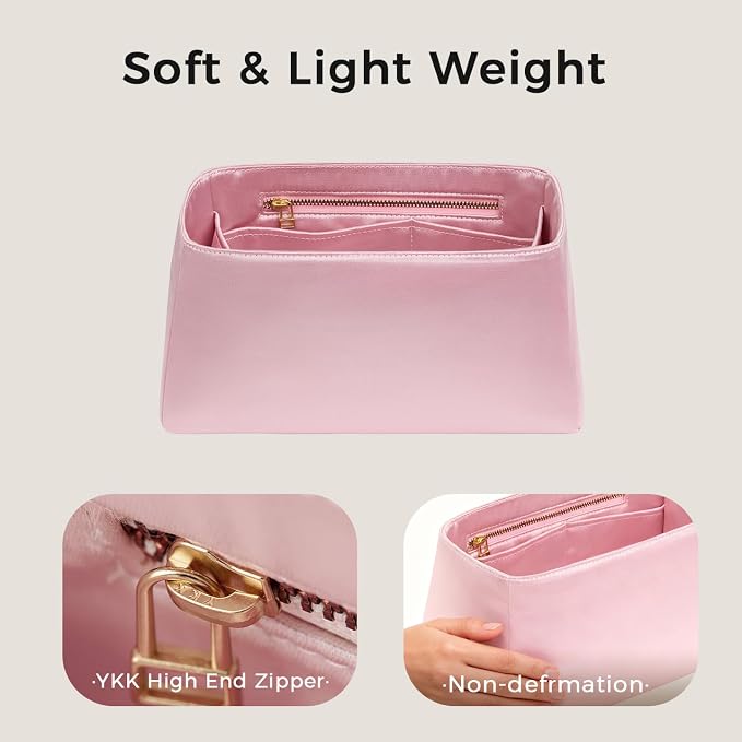 ZTUJO Silky Purse Organizer For Birkin, Luxury Purse Organizer Insert (Rose Sakura, BK25) - Image 2