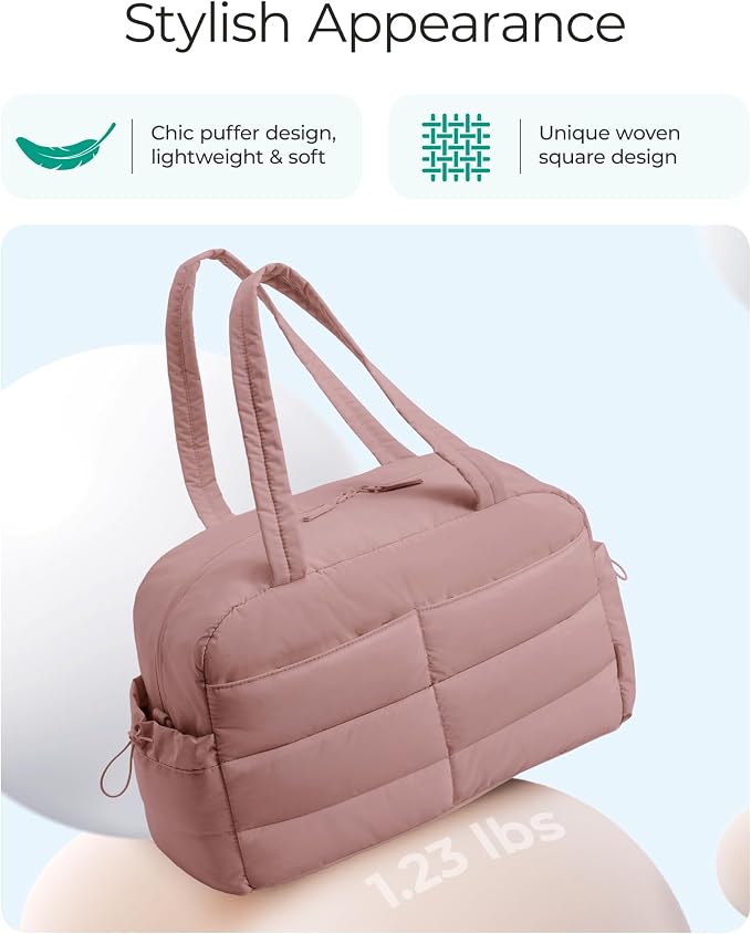 BAGSMART Gym Bag for Women with Toiletry Pouch, Lightweight Weekender Bags for Women with Wet Pocket, 31L Travel Duffle Carry On Bag, Weekender Overnight Bag for Travel,Water Resistant,Dark Pink - Image 7