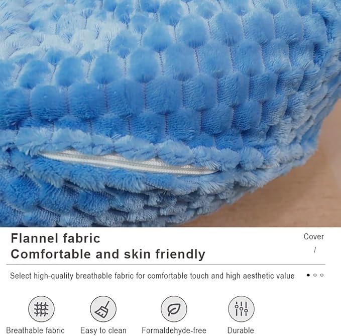 Soft Bean Bag Chair Cover No Filler Sofa Cover Storage Washable Bean Bag Cover Organizing Children Plush Toys for Living Room Bedroom (Sky Blue, 3 feet-39.3"*39.3"*23.6") - Image 6