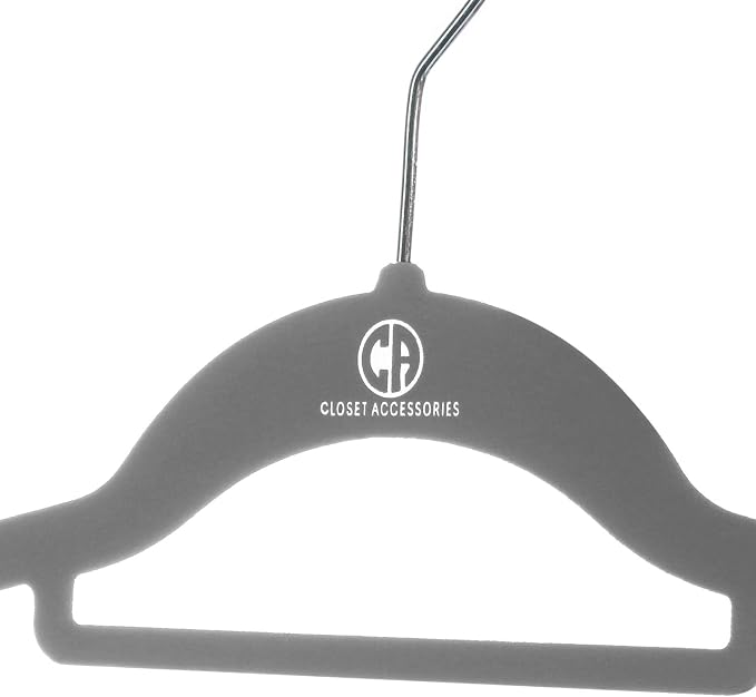 Velvet Hangers, Ultra Slim Space Saving, notches, tie bar, Swivel Hook, with 20 Bonus Matching Velvet Finger Clips. 30 Pack (Charcoal) - Image 5