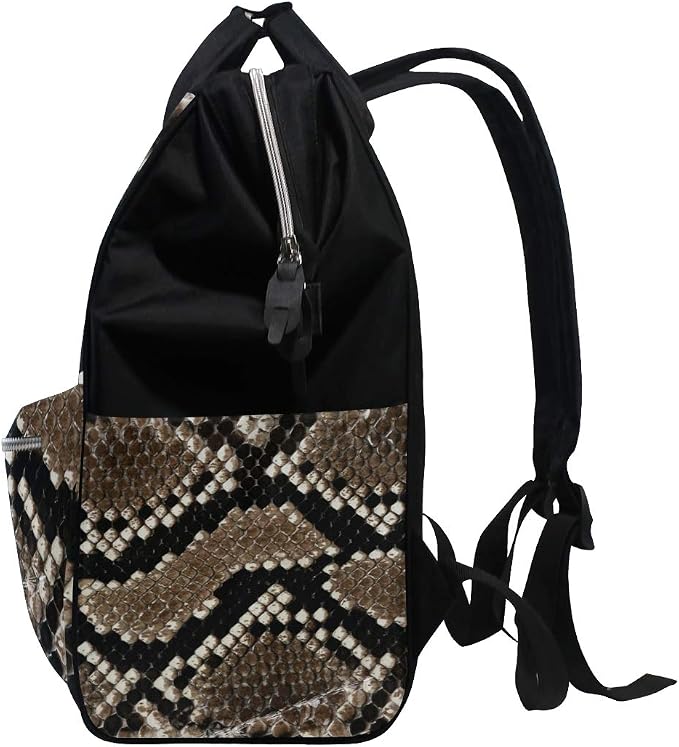 Large Diaper Bag Backpack Snake Print Cosmetology Bag Waterproof Hairstylist Traveling Bag - Image 4