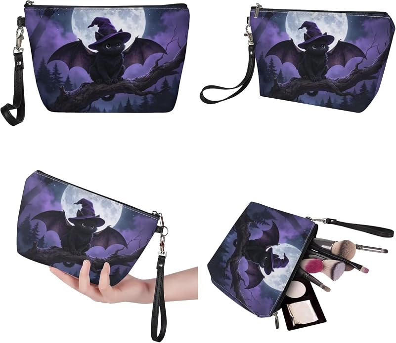 GIFTPUZZ Women Top Handle Bags Handbags with Zipper Leather Wallet Cash Card Phone Holder and Makeup Bag Set 3pcs - Image 6