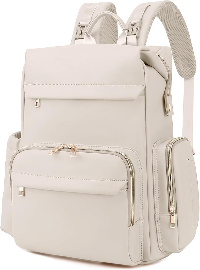 Large Capacity Diaper Bag Backpack with Changing Pad, Waterproof Baby Travel Backpack for Parents-Beige by ARDIKAMA