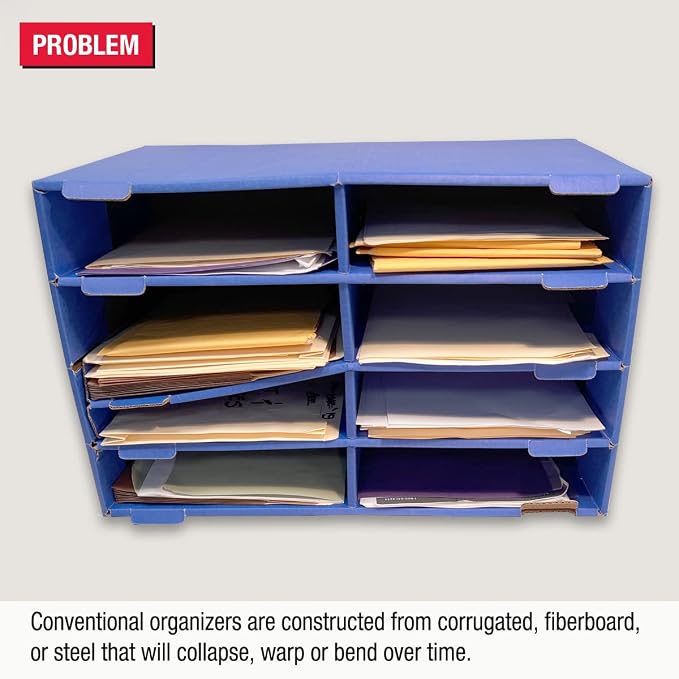 Ultimate Office TierDrop Desktop Organizer Sorter, 8 Compartment, 2-Wide | Mailroom and classroom sorter; optional add-on tiers expand capacity anytime; no-tool assembly; gray w/ black - Image 2