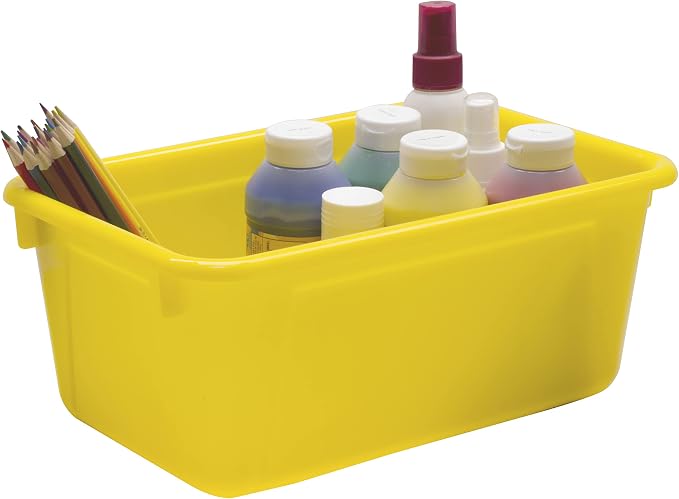 Storex Small Cubby Bins, Pack of 5, 12.2 x 7.8 x 5.1 Inches, Yellow (62410U05C) - Image 8