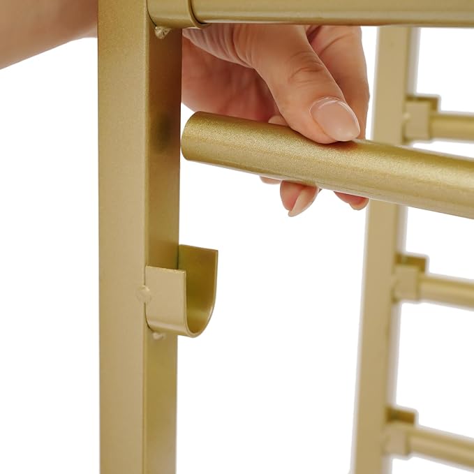 Ribbon Holder Organizer Rack, Double-Sided 16-Layer Ribbon Shelf with Wheel | Ribbon Display Rack, Multifunctional Metal Flower Wrapping Paper Storage Stand for Craft Room Flower Shop, Widen, Gold - Image 7