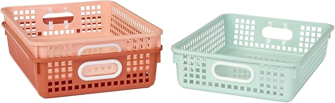 Really Good Stuff Small Desktop Paper Storage Baskets, 14" x 10" x 3.25" | 6-Pack, Boho Group Colors, Mesh Baskets for Classroom or Home, Secure Papers Crease-Free - Image 6