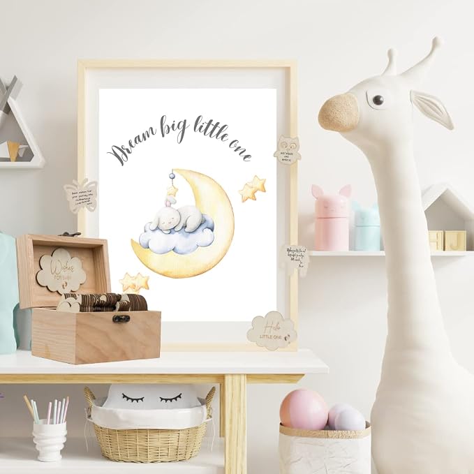 Baby Shower Guest Book - Cloud Signs - Baby Shower Guestbook Alternative | - 60 Animal Shapes including Elephant, Owl, Duck, Teddy Bear, Bunny and Butterfly - Natural, White, Pink, Blue, Green - Image 4