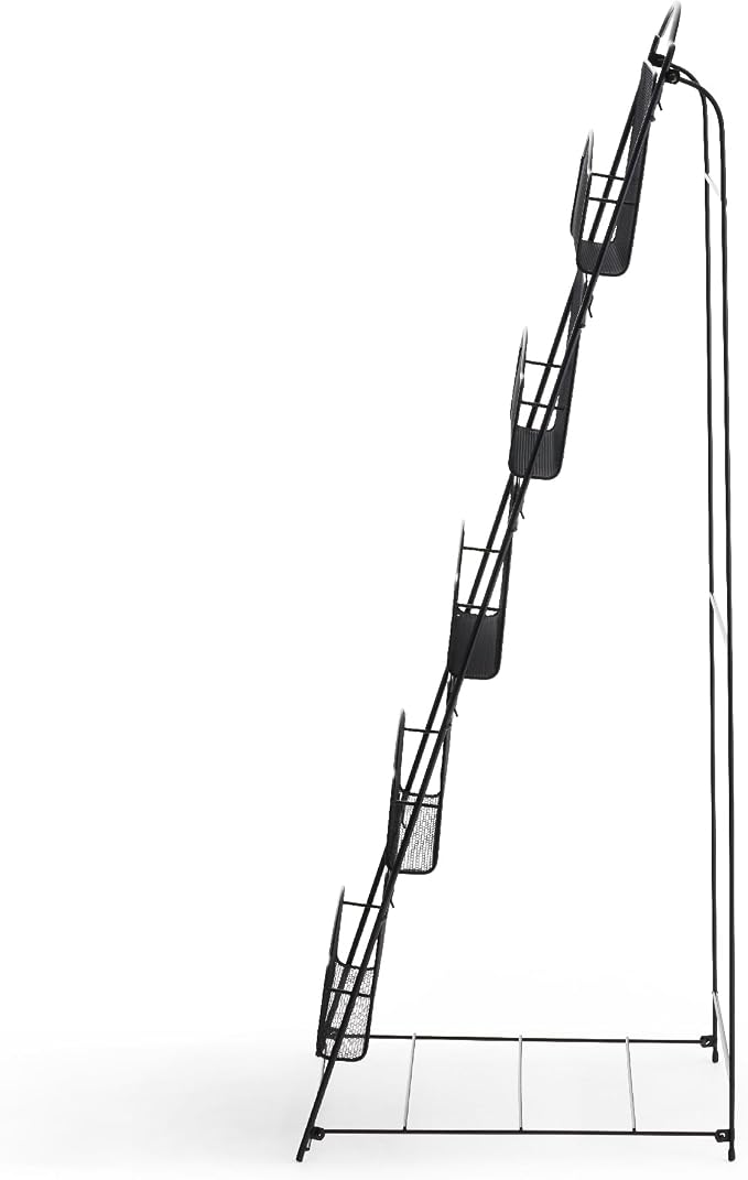 Safco Onyx Mesh Magazine Holder, Ladder Style Display Rack with 5 Pockets, Brochure Organizer, Commercial-Grade Steel Construction, Black - Image 2