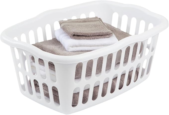 Sterilite 12-Pack Rectangular Laundry Basket, Plastic Clothes Hamper, 1.5 Bushel, White - Dirty Clothing Storage Organizer with Handles for Bedroom, Bathroom, and Closet | 1.5 Bushel, White - Dirty Clothing Storage Organizer with Handles for Bedroom, B... - Image 9