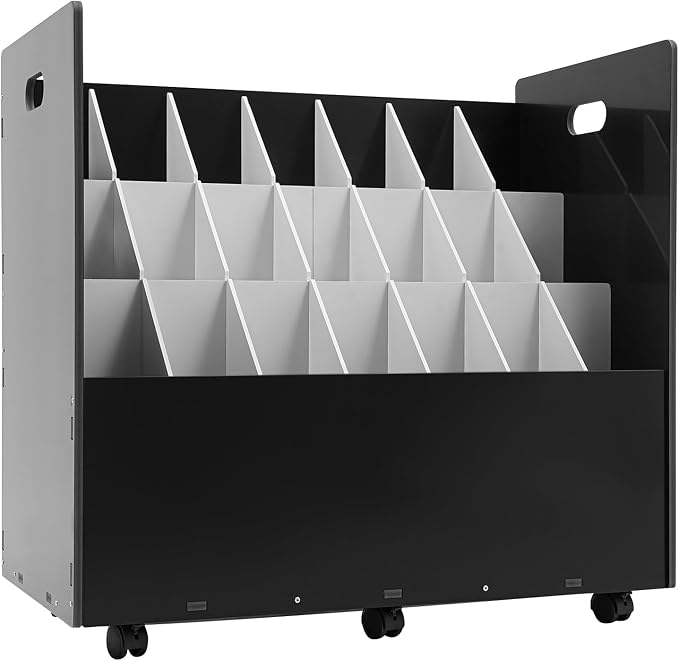 Blue Print Storage Organizer with Wheels, 21 Slots Roll Files Cart, Black | Mobile Blueprint Storage Rack Cart, Construction Plan Holder, Map Poster Storage Cabinet for Office Home School by LifeFirstChoice-Blisiour