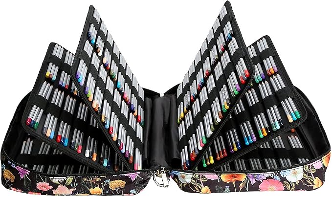 Lbxgap 480 Slots Colored Pencil Case w/Handle & Shoulder Strap | Large MultiLayer Watercolor Pen Bag w/Zipper Front Pocket for 480 Colored Pencils/320 Gel Pens to Artists, Painters - Image 2