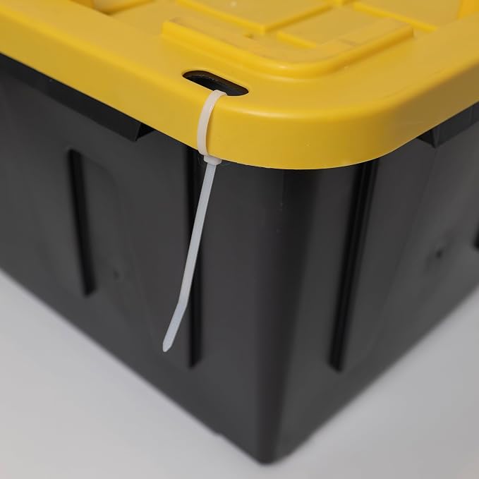CX Heavy Duty 27-Gallon Stackable Plastic Storage Bins with Lids, 2 Pack | Storage totes for garage organization, Stackable containers, weather-resistant, snap lid, 14.3H x 20.6W x 30.6D, Black/Yellow - Image 3