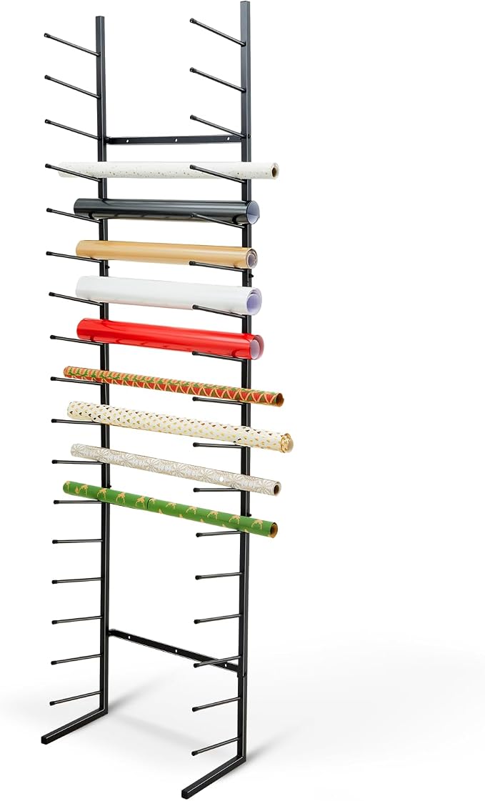 Gisafai 9/17 Tier Wall Mount Blueprint Storage Rack Hanging Vinyl File Roll Poster Display Rack Vertical Art Print Blueprint Holder for Plan Organization(84 x 21 x 11 Inches) by Gisafai