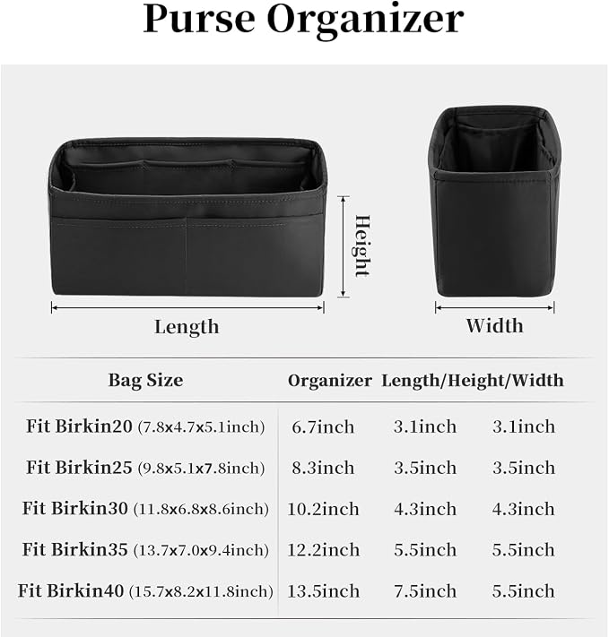 Satin Purse Organizer for Birkin, Custom Color | Tailored Fit, Multiple Pockets, Lightweight Satin, Purse Essentials, Ideal for Travel, Shopping, and Daily Use - Image 8