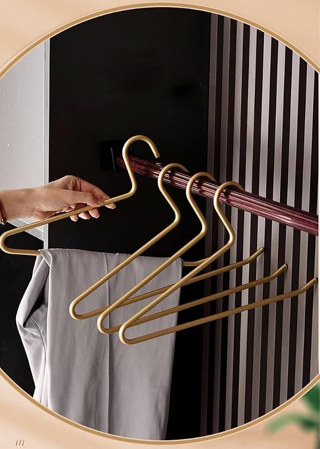 Premium Matte Gold Aluminum Pants Hanger 10 Pack, 13.7” Extra Smooth & Durable Metal Shirt Dress Hanger,Aluminum Alloy Hanger,Clothing Support,Clothing Hang - Image 8