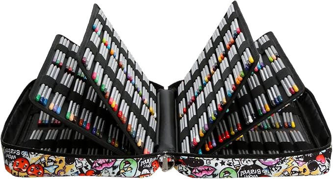 Lbxgap 480 Slots Colored Pencil Case w/Handle & Shoulder Strap | Large MultiLayer Watercolor Pen Bag w/Zipper Front Pocket for 480 Colored Pencils/320 Gel Pens to Artists, Painters - Image 2