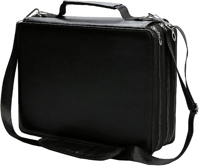Marker Pen Organizer Case 168 Slots Large Capacity with Handy Wrap Portable Multilayer Holder for Watercolor Pencils & Gel Pen Markers(Black) by Lbxgap