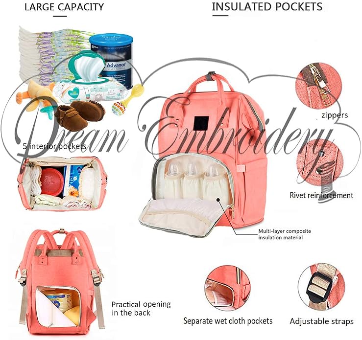 PERSONALIZED Large Diaper Knapsack/Tote Backpack/Messenger Shoulder Bag - Image 6